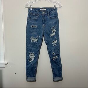 Levi's 721 high rise ripped skinny jeans